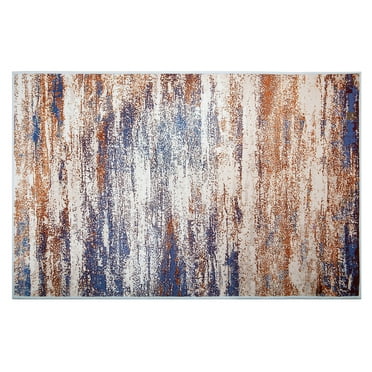 SAYFUT Abstract Faded Area Rug or Runner, Soft Fluffy Bedroom Rugs -Indoor Shaggy Plush Area Rug for Boys Girls Kids College Dorm Living Room Home Decor Floor Carpet, Brown, 4 Sizes