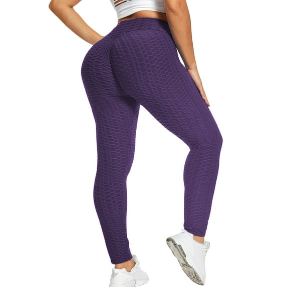 SAYFUT Anti Cellulite Textured Lifting Leggings for Women Scrunch High Waist Yoga Pants Workout Honeycomb Ruched Tights Pants