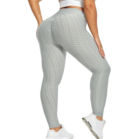 SAYFUT Anti Cellulite Textured Lifting Leggings for Women Scrunch High Waist Yoga Pants Workout Honeycomb Ruched Tights Pants