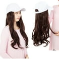 thumbnail image 1 of SAYFUT Baseball Cap with Hair Synthetic Extension,Hats with Hair Attached Black/White Hat with Long Wavy Hair for Women Daily Party Use, 1 of 7