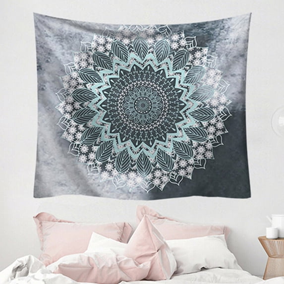 SAYFUT Bohemian Mandala Intricate Floral Design Tapestry Hippie Wall Hanging Tapestry Bedspread Dorm Decor-130 x 150 cm