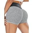 thumbnail image 1 of SAYFUT Butt Lifting Yoga Shorts for Women Tummy Control Leggings Textured Ruched Running Shorts Bottom, 1 of 7