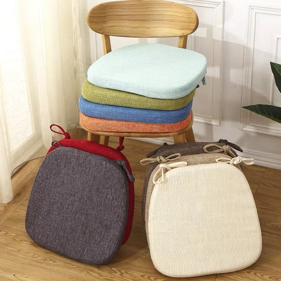 SAYFUT Chair Cushions Non Slip U-Shaped Seat Cushion Pads for Kitchen Dining Room Soft Plaid Velvet Cover, 17X16 inches