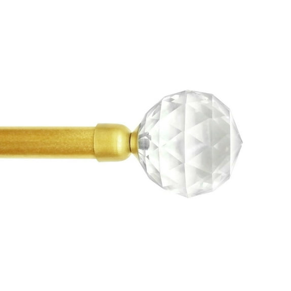 SAYFUT Curtain Rods for Windows 3/4'' Standard Single Curtain Rod With Crystal Glass Fin