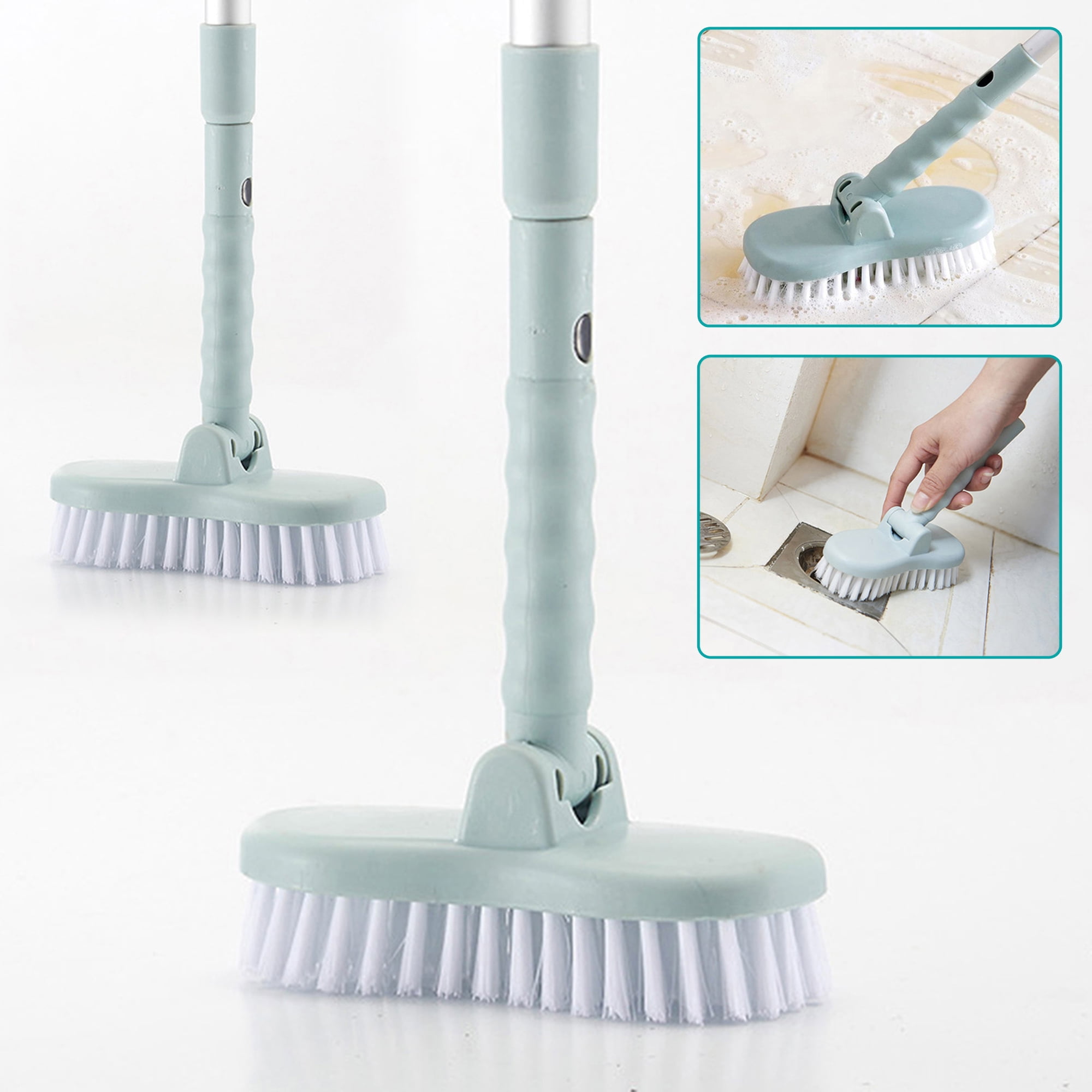 Sesaver Scrub Cleaning Brush with Long Handle 3 in 1 Shower Cleaning Brush Tub Tile Scrubber Brush Extendable Multifunctional 18