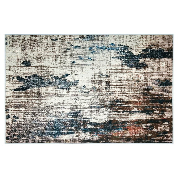 SAYFUT Geometric Bedroom Rugs, Abstract Faded Area Rug or Runner, Shaggy Area Rug Modern Indoors for Living Room Girls Boys Kids Room Dorm Nursery Home Holiday Decor Floor Carpet