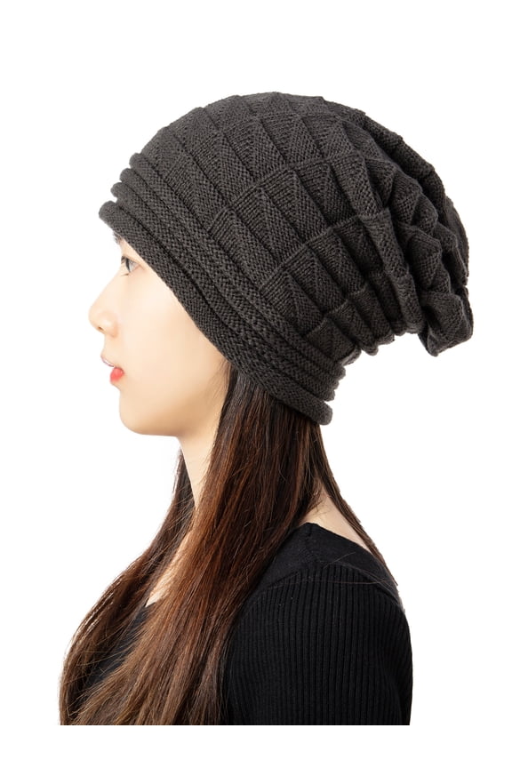 Girls Winter Beanie Hats Warm Knit Hat Thick Knit Skull Cap Oversize Baggy Slouchy Beanie Warm Winter Hat Stocking Cap For Women