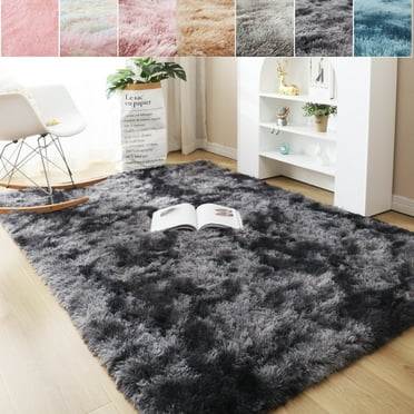SAYFUT Large Tie Dye Area Rug, Soft Silky Smooth Carpet Fluffy Tie Dye Area Rug for Home Kids Bedroom Dormitory Decor Chair Cover Seat Pad Sofa Bedside Anti-Slip Shaggy Throw Rug, 5 Sizes 6 Colors