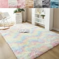 thumbnail image 1 of SAYFUT Large Tie Dye Area Rug, Soft Silky Smooth Carpet Fluffy Tie Dye Area Rug for Home Kids Bedroom Dormitory Decor Chair Cover Seat Pad Sofa Bedside Anti-Slip Shaggy Throw Rug, 5 Sizes 6 Colors, 1 of 5