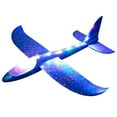 thumbnail image 1 of SAYFUT Led Rainbow Light Hand Airplane Toys for Kids 18.89 INCH Large Throwing Foam Plane Glider for Boys Girls Birthday Gift Glow in The Dark Outdoor Sport Flying Game Toy, Blue/ Red/ Green/ Yellow, 1 of 7