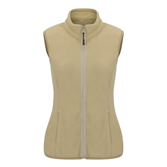 SAYFUT Lightweight Vest Womens Relaxed Fit Washed Duck Sherpa Lined Mock Neck Vest Windproof Jacket Coat Vest Outdoor Fall/Winter Vest