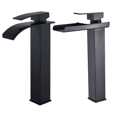 SAYFUT Matte Black Tall Bathroom Sink Faucet Single Handle Waterfall Vanity Basin Mixer