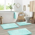 thumbnail image 1 of SAYFUT Memory Foam 3 PC Bathroom Rug Absorbent Bath Mat Set Small Large and Contour Rug, 1 of 7