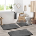 thumbnail image 1 of SAYFUT Memory Foam 3 PC Bathroom Rug Absorbent Bath Mat Set Small Large and Contour Rug, 1 of 7