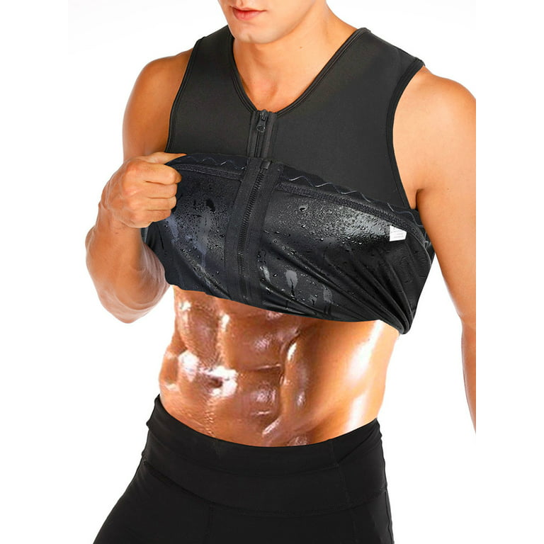 SAYFUT Men Sweat Neoprene Weight Loss Sauna Suit Workout Shirt Body Shaper  Fitness Sport Gym Top Clothes Shapewear