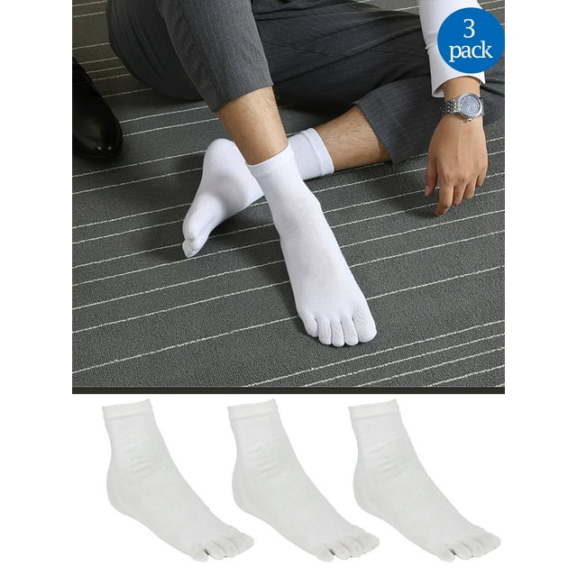 SAYFUT Men Toe Socks Cotton Running Five Finger Crew Socks for Unisex 3