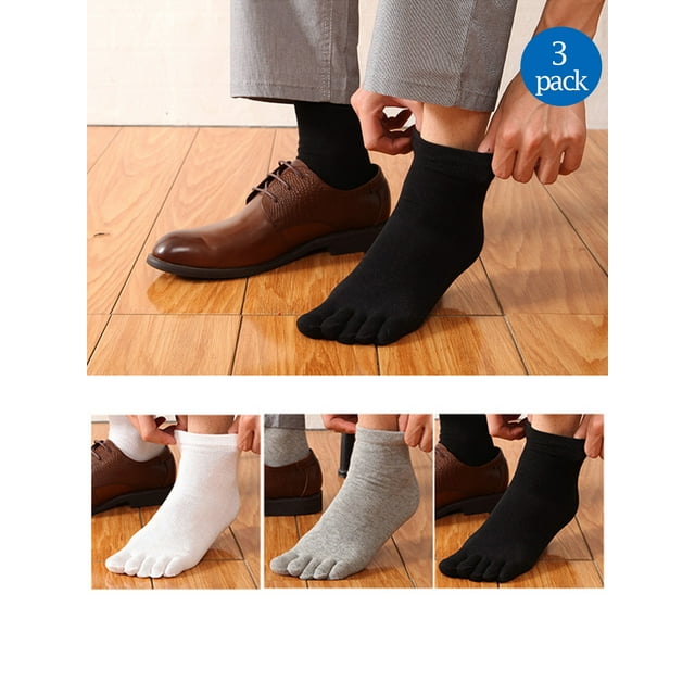 SAYFUT Men Toe Socks Cotton Running Five Finger Crew Socks for Unisex 3