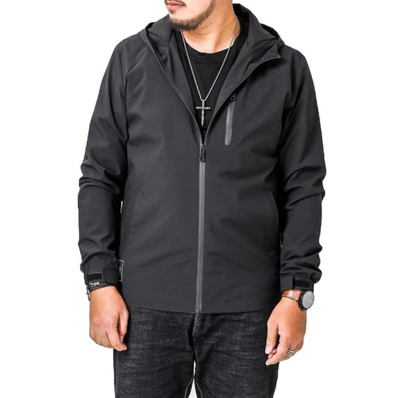 SAYFUT Men's Big And Tall Zipper Shell Windbreaker Jacket with Hooded Jackets