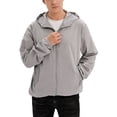 thumbnail image 1 of SAYFUT Men's Windbreakers Waterproof Windproof Lightweight Jacket with Hoodie Full Zip Breathable Outdoor Running Golf Cycling Rain Coat Jacket,Black/Gray M-3XL, 1 of 8
