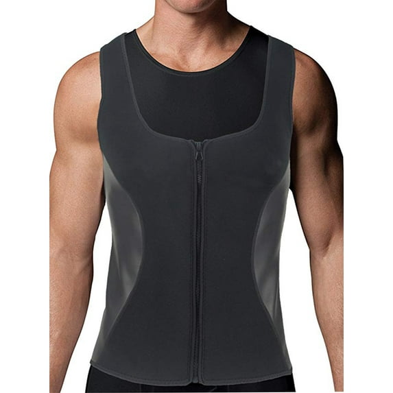 SAYFUT Mens Waist Trainer Vest for Weight Loss Hot Neoprene Corset Body Shaper Zipper Sauna Shapewear