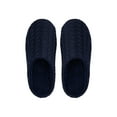 thumbnail image 1 of SAYFUT Mens Women's Cotton Knit Memory Foam Slippers Terry Cloth Anti Skid Indoor/Outdoor Slip-on House Shoes, Navy Blue, 1 of 8