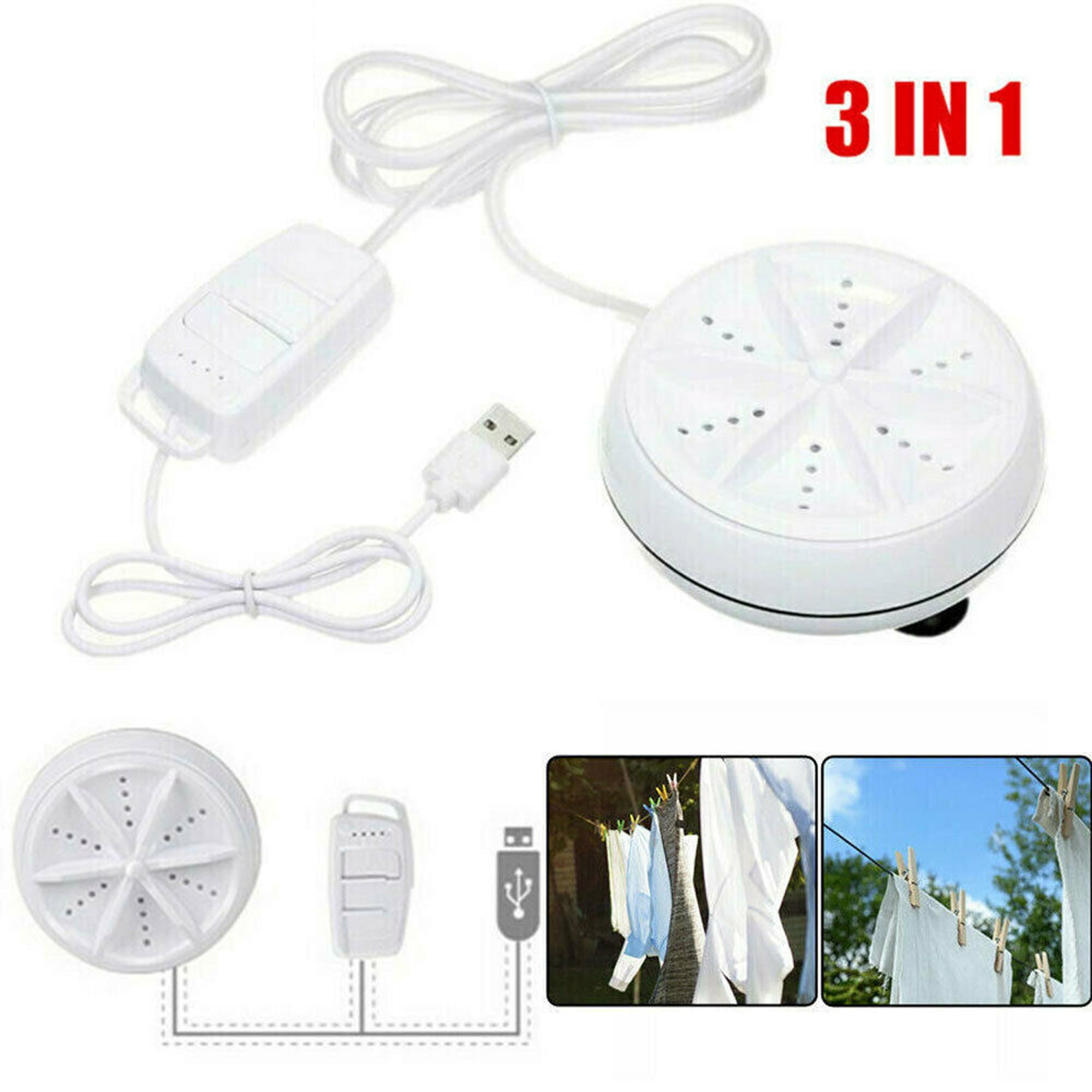 SAYFUT Mini Washing Machine Ultrasonic Turbine Laundry Washer Portable Travel Home