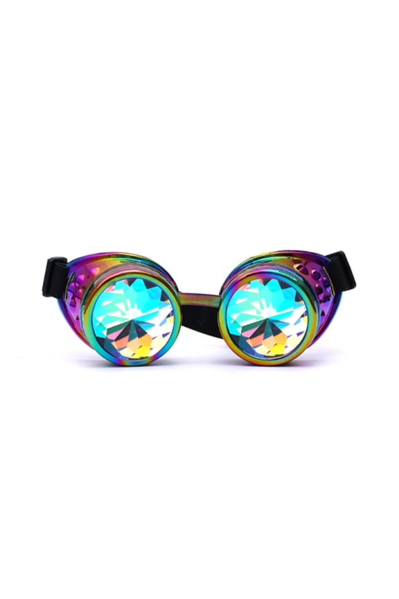 New Rainbow Kaleidoscope Glasses Welding Steampunk Goggles Diffraction Laser Crystal Lens