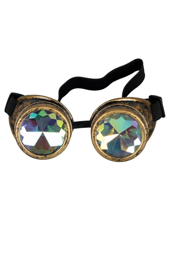 New Rainbow Kaleidoscope Glasses Welding Steampunk Goggles Diffraction Laser Crystal Lens
