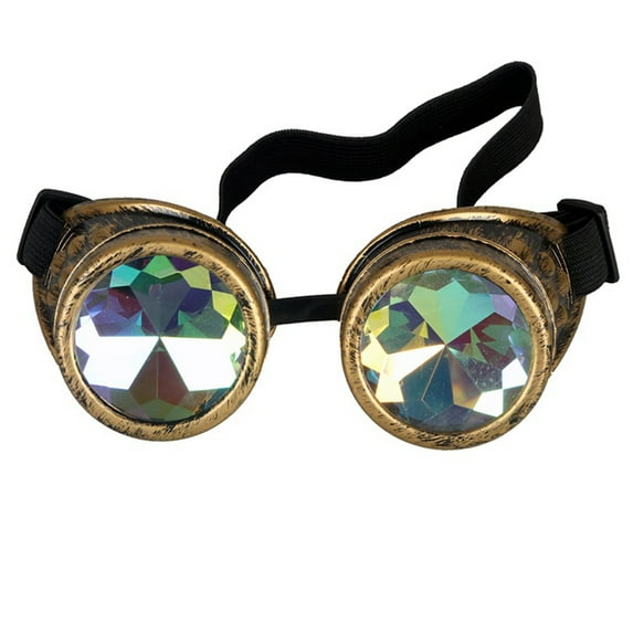 SAYFUT New Rainbow Kaleidoscope Glasses Welding Steampunk Goggles Diffraction Laser Crystal Lens