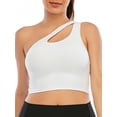 thumbnail image 1 of SAYFUT One Shoulder Sports Bras for Women Longline Padded Yoga Bra Fitness Workout Running Crop Tank Tops with Removable Pad, 1 of 7