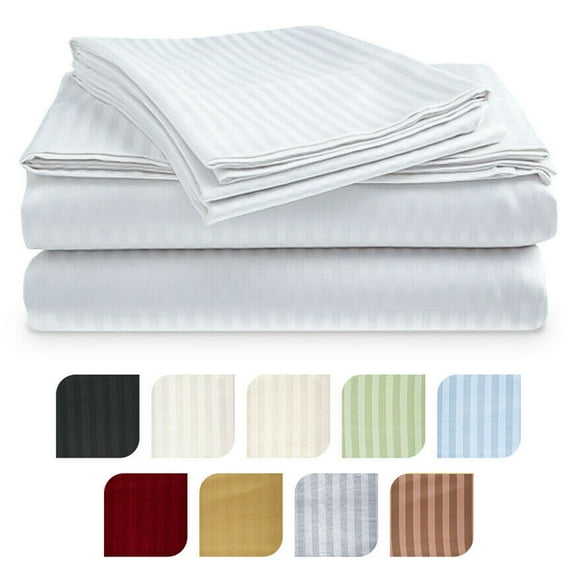 SAYFUT Platinum Level Sheets - 400 Thread 112% Cotton Sateen Dobby Stripe Bed Sheet