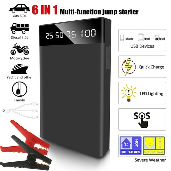 SAYFUT Portable 10000mAh Auto Battery Jump Starter Portable Mini Slim Car Jump Starter Engine Battery Charger