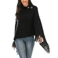 thumbnail image 1 of SAYFUT Pullover Poncho Sweater Turtleneck Capes Knitted Sweaters With Fringe Winter Warm Fashion Cape Cloak Cape Shawl Wrap, 1 of 6