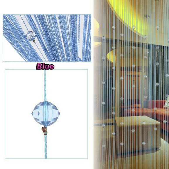 SAYFUT Rod Pocket Beauty String Tassel Curtain Crystal Beads Door Window Panel Room Divider Decor 1x2m