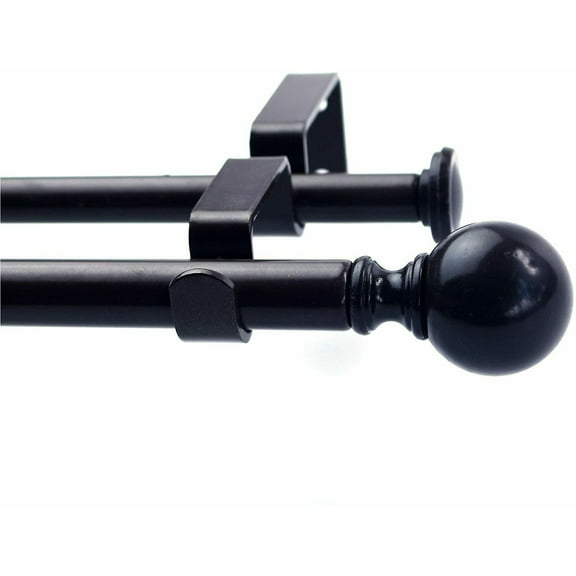 SAYFUT Round Ball Adjustable Double Drapery Curtain Rod Set 28''-48''/48''-84''/84''-120''