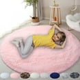thumbnail image 1 of SAYFUT Rugs for Bedroom, Fluffy Shag Fuzzy Soft Carpet, Plush Shaggy Bedside Area Rug, Indoor Floor Living Room Carpet for Kids Boys Teen Dorm Home Decor, Diameter 48in/ 122cm, 1 of 7
