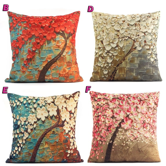 SAYFUT Set of 4 Decorative Pillow Case Cushion Cover Clearance 18x18 inch Square Zipper Waist Pillowcase Pillow Protector Slip Cases Sham for Couch Sofa Home Bedroom Bed Patio Chair