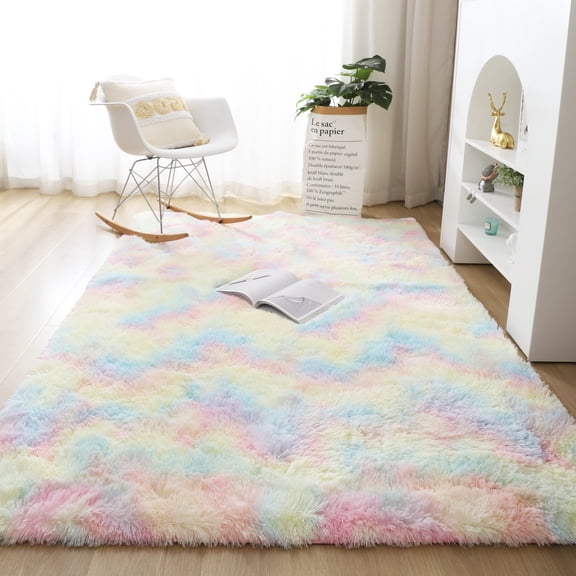 SAYFUT Smooth Soft Large Shaggy Fluffy Rugs Anti-Skid Area Rug Dining Room Home Bedroom Floor Mat, Non Slip Area Rug Pad for Wood Floor Anchor Grip Carpet Pad Grippers for Area Rugs Grip Rug Mat