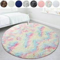 SAYFUT Soft Fluffy Area Rug for Living Room Bedroom, Diameter 48in/ 63.78in/ 72in Shag Rugs, Fuzzy Shaggy Accent Carpets for Kids Girls Rooms, Modern Apartment Nursery Dorm Indoor Furry Decor