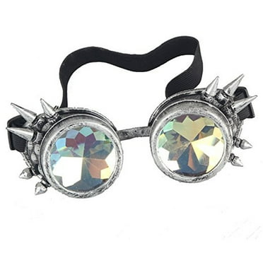 SAYFUT Stud Diffraction Goggles Stitching Steampunk Glasses Carnival Party Easter Costume Cosplay