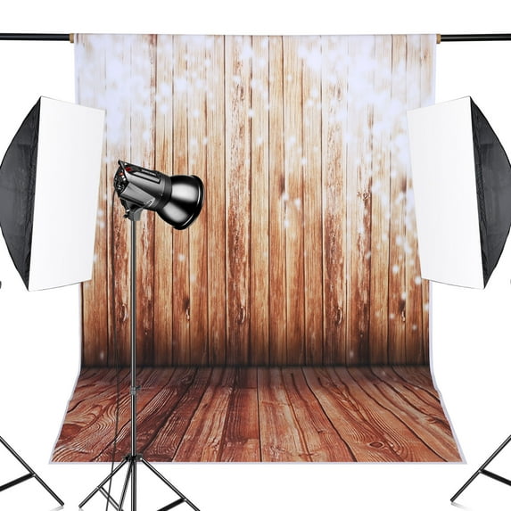 SAYFUT Studio Photo Video Photography Backdrops 5x7ft Sparkling on Rustic Wood Planks Printed Vinyl Fabric Background Screen Props