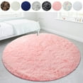 thumbnail image 1 of SAYFUT Super Soft Indoor Modern Shag Fur Area Rugs Fluffy Rugs Anti-Skid Shaggy Kids Rug Dining Room Home Bedroom Carpet Floor Mat Diameter 48in/ 63.78in/ 72in Round Soft Rug, 1 of 7