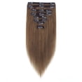 thumbnail image 1 of SAYFUT Thick True Double Weft Grade 7A 100% Remy Human Clip in Hair Extensions Full Head 8 Piece 18 Clips (22"-160g Light Brown), 1 of 6