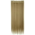 thumbnail image 1 of SAYFUT Trendy 30"Long Straight 3/4 Full Head Clip in Synthetic Hair Extensions One Piece 5 Clips 130g Ash Blonde Mix Bleach Blonde, 1 of 5