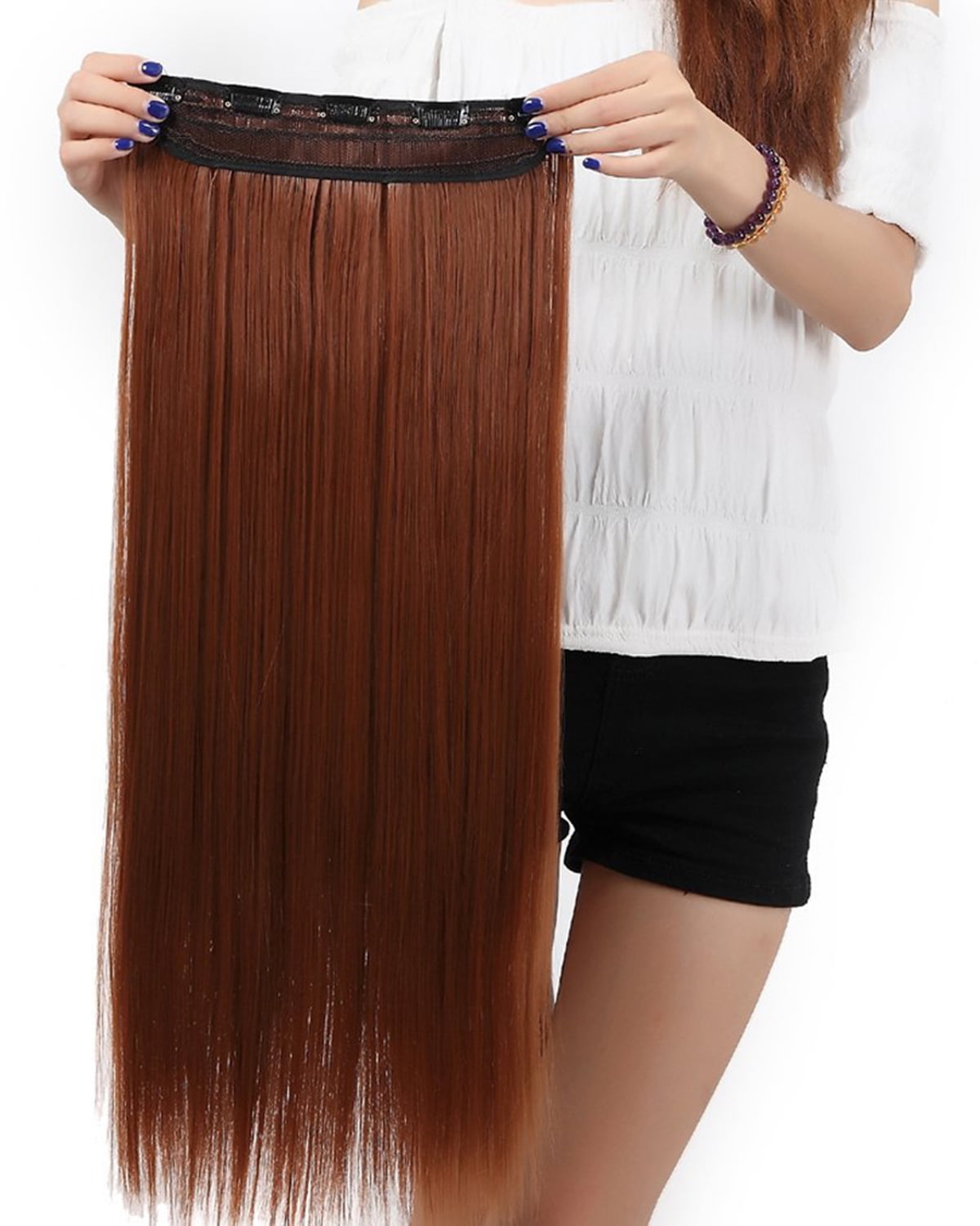 32 One piece 5 Clip In Long Straight Hair Extension - HairNjoy in 2023