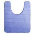 thumbnail image 1 of SAYFUT U Shaped Toilet Floor Solid Blue Memory Foam Bath Rug, 24" x 20, 1 of 6