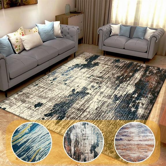 SAYFUT Ultra Soft Area Rugs Or Runner for Bedroom Bedside Living Room Carpet Nursery Washable Floor Mat Easy Cleaning, For Bedroom, Kitchen, Living Room, Non Shedding Abstract Faded Rugs