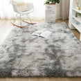 thumbnail image 1 of SAYFUT Ultra Soft Modern Shag Area Rugs Fluffy Living Room Carpet Comfy Bedroom Home Decorate Floor, 60''x95.7'', Light Grey, 1 of 5