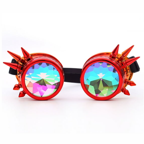SAYFUT Vintage Steam puSAYFUT Victorian Style Goggles Rainbow Kaleidoscope Goth Cosplay Party Sunglasses