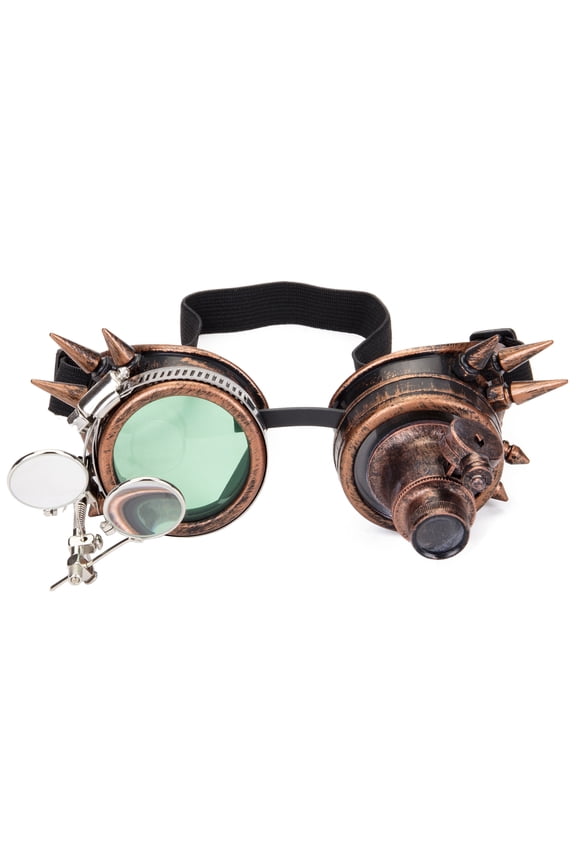 Vintage Steampunk Goggles Rave Glasses with Double Ocular Loupe Vintage Welding PuSAYFUT Gothic Glasses